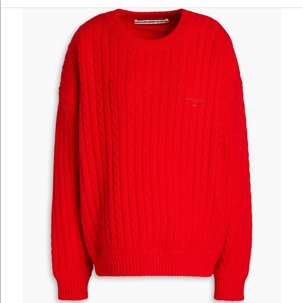 Alexander Wang Cable-knit cotton-blend sweater